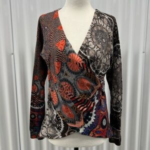 ✨ Desigual Patchwork Wrap Top ✨ Size Small